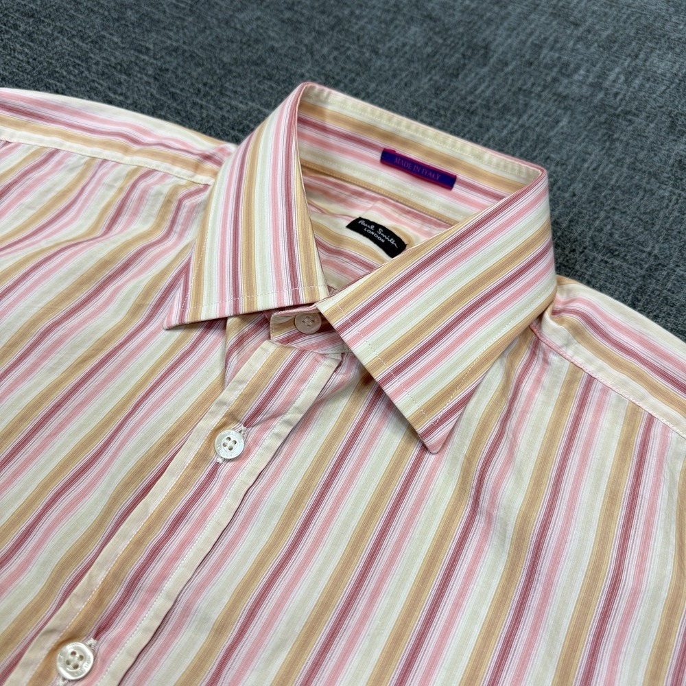 Paul Smith London Shirt Mens 16/41 L Multicolor Stripe Button Up Made In Italy